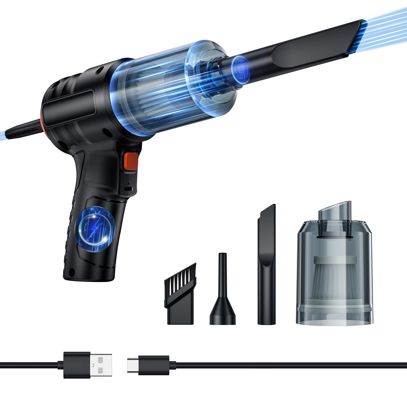 Handheld Car Vacuum Cleaner Powerful Suction Small Car Vacuum Cleaner Mini Dusts Buster With USB Portable Vacuum Cleaner